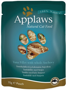 Applaws Natural Cat Food Tuna Fillet with Whole Anchovy in Broth 70g
