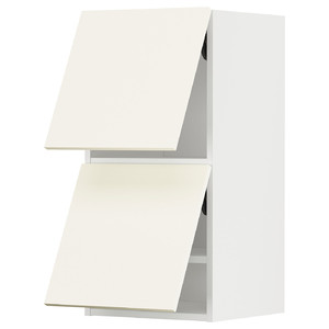 METOD Wall cabinet horizontal w 2 doors, white/Vallstena white, 40x80 cm