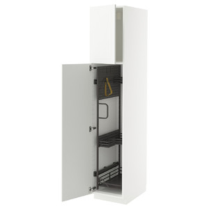 METOD High cabinet with cleaning interior, white/Stensund white, 40x60x200 cm