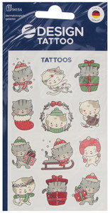 Christmas Cat Temporary Tattoos