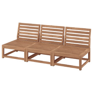 NÄMMARÖ 3-seat modular sofa, outdoor, light brown stained