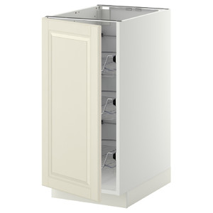 METOD Base cabinet with wire baskets, white/Bodbyn off-white, 40x60 cm