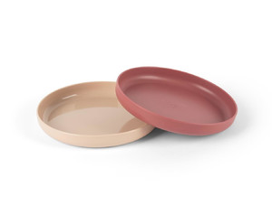 Dantoy TINY BIObased Plate 2pcs, Nude/RubyRed