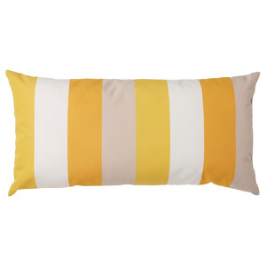 BRÖGGAN Cushion, in/outdoor, yellow, 30x58 cm