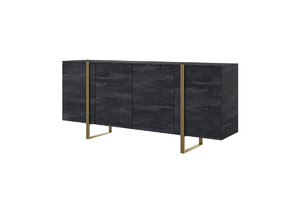 Four-Door Cabinet Verica 200cm, charcoal/gold legs