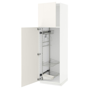 METOD High cabinet with cleaning interior, white/Veddinge white, 60x60x200 cm