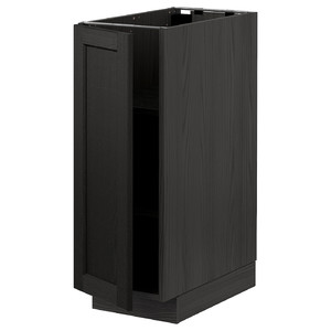 METOD Base cabinet with shelves, black/Lerhyttan black stained, 30x60 cm