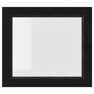 OXBERG Glass door, black oak effect, 40x35 cm