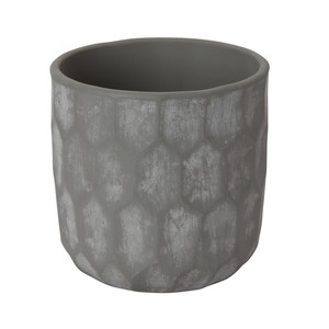 Ceramic Plant Pot GoodHome 12 cm, geo grey