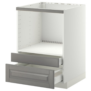 METOD Base cabinet f combi micro/drawers, white Maximera, Bodbyn grey, 60x60x80 cm