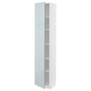 METOD High cabinet with shelves, white/Kallarp light grey-blue, 40x37x200 cm