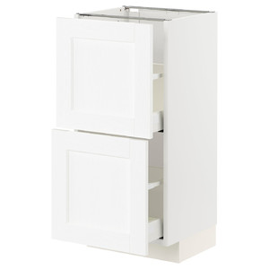 METOD / MAXIMERA Base cabinet with 2 drawers, white Enköping/white wood effect, 40x37 cm