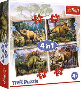 Trefl Children's Puzzle Dinosaurs 4in1 35-48-54-70pcs 4+