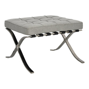 Footstool BA1, fabric, light grey