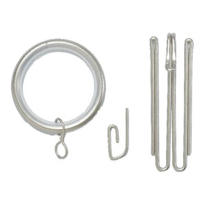 GoodHome Set for Hanging Curtains, silver