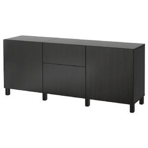 BESTÅ Storage combination with drawers, black-brown/Lappviken/Stubbarp black-brown, 180x42x74 cm