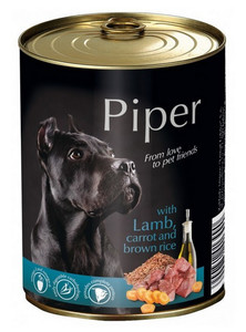 Piper Wet Dog Food with Lamb, Carrot & Brown Rice 800g