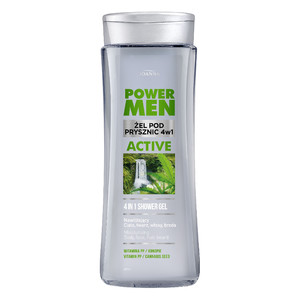 Joanna Power Men Shower Gel for Body, Hair, Beard & Face 4in1 Active 300ml