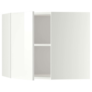 METOD Corner wall cabinet with shelves, white, Ringhult white, 68x60 cm