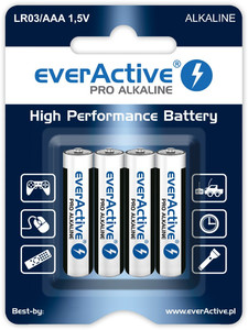 EverActive Alkaline LR03/AAA Batteries 4 Pack