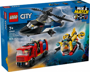LEGO City Helicopter, Fire Truck & Submarine Remix 7+