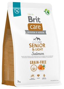 Brit Care Grain Free Senior & Light Salmon Dry Dog Food 3kg
