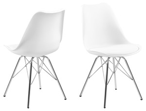 Chair Eris, 1pc, PP/faux leather, white/chrome