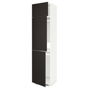 METOD High cab f fridge/freezer w 3 doors, white/Kungsbacka anthracite, 60x60x240 cm