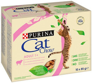Purina Cat Chow Adult 1+ Wet Cat Food Lamb with Green Beans in Jelly 10x85g