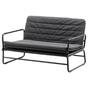 HAMMARN Sofa-bed, Knisa dark grey, black, 120 cm