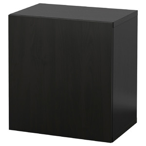 BESTÅ Wall-mounted cabinet combination, black-brown/Lappviken, 60x42x64 cm