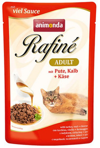 Animonda Rafiné Adult Cat Food Turkey, Veal & Cheese 100g