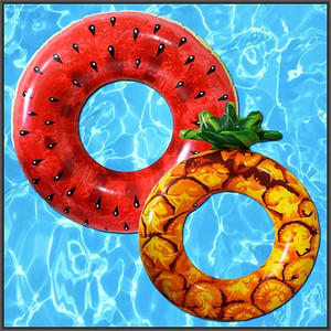 Bestway Inflatable Swim Ring Watermelon/Pineapple, random models, 1pc, 119cm