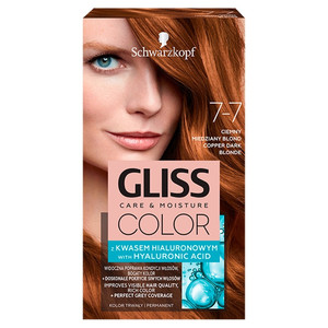 Schwarzkopf Gliss Color Permanent Hair Colour no. 7-7 Copper Dark Blonde