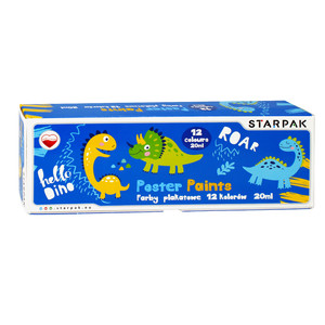 Starpak Poster Paints 12 Colours x 20ml Dino
