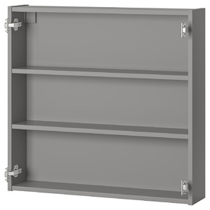 ENHET Wall cb w 2 shelves, grey, 80x15x75 cm