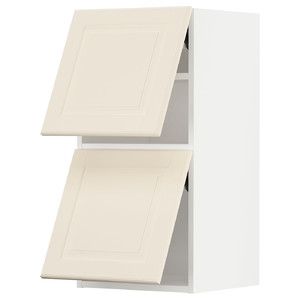 METOD Wall cabinet horizontal w 2 doors, white/Bodbyn off-white, 40x80 cm