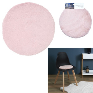 Set of 6 Chair Pads Furry, pink