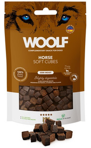 Woolf Soft Cubes Monoprotein Horse Snacks for Dogs 100g