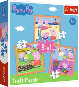 Trefl Children's Puzzle Clever Peppa Pig 3in1 3+