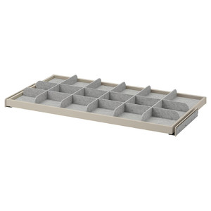 KOMPLEMENT Pull-out tray with divider, beige/light grey, 100x58 cm