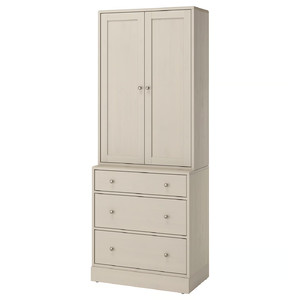 HAVSTA Storage combination with drawers, grey-beige, 81x47x212 cm