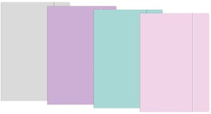 Paper Folder with Elastic Band A4 Pastel 10-pack, assorted colours