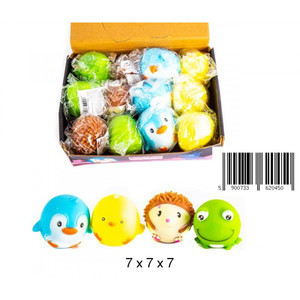 Stress Ball Squishy Animal 8x8, 1pc, assorted colours