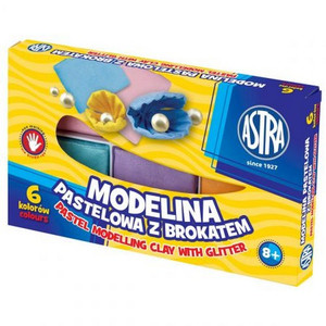 Astra Modelling Clay Pastel with Glitter 6 Colours 8+