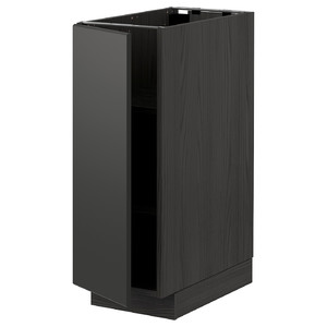 METOD Base cabinet with shelves, black/Kungsbacka anthracite, 30x60 cm