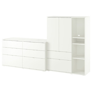VIHALS Storage combination, white, 245x47x140 cm