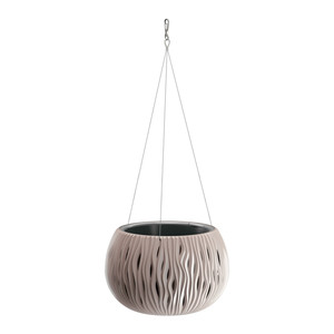 Hanging Plant Pot with Insert Sandy Bowl 29 cm, mocca