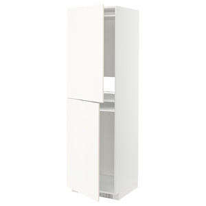 METOD High cabinet for fridge/freezer, white/Vallstena white, 60x60x200 cm