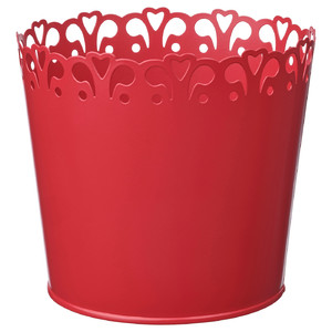 VINTERFINT Plant pot, dark red, 12 cm